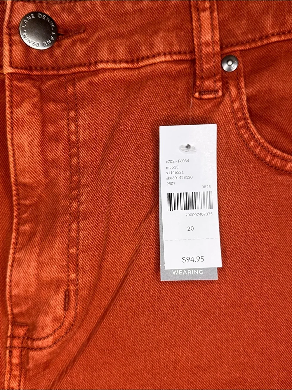 NWT Lane Bryant Signature High-Rise Straight Jeans Burnt Orange